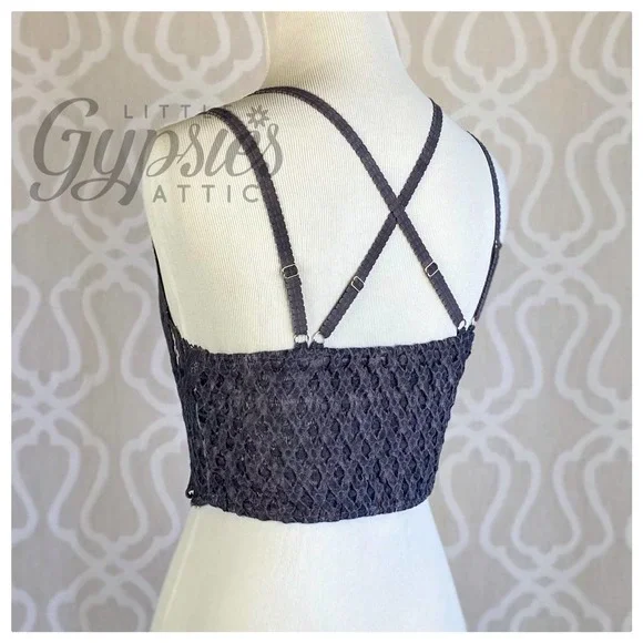 POL Longline Mineral Wash Lace Bralette - Picture 4 of 12